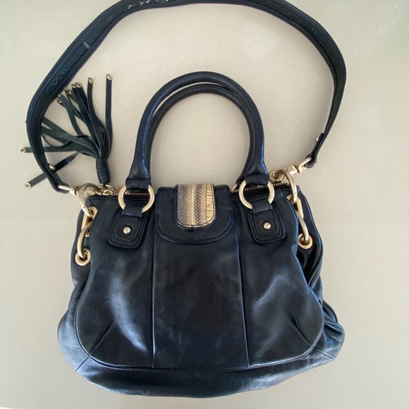 Botkier Black and Snakeskin Leather Handbag - Picture 2 of 8